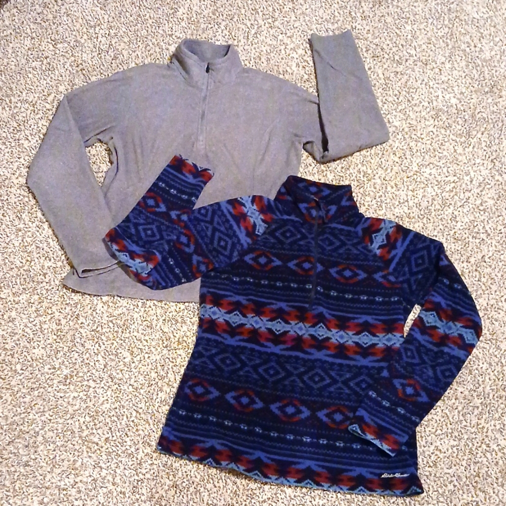 Eddie Bauer Women's Fleece 1/4 Zip Pullover Duo Bundle.